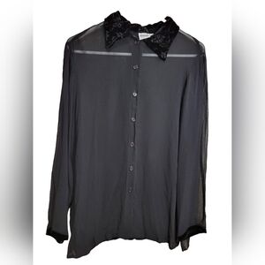Johnny Was sheer blouse size Large